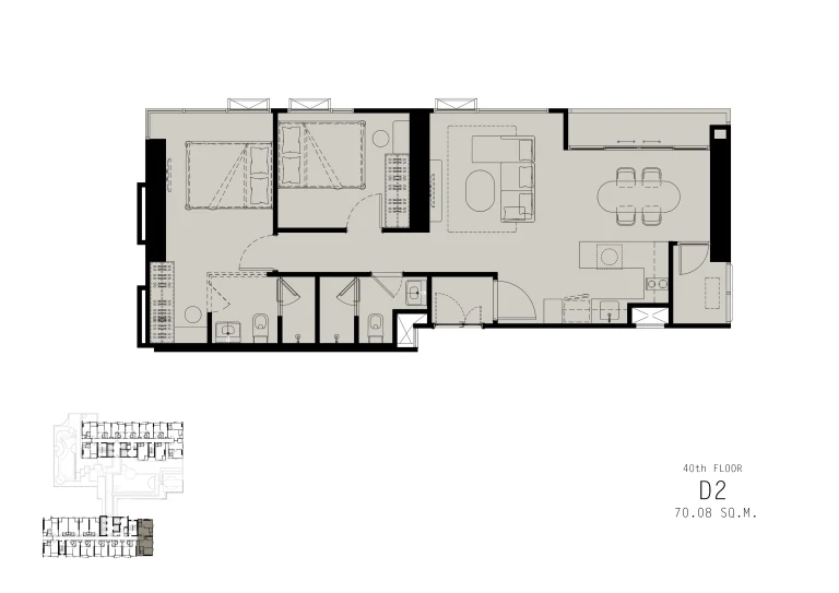 Reference Sathorn - Wongwianyai luxury condominium official unit floor plan layout diagram